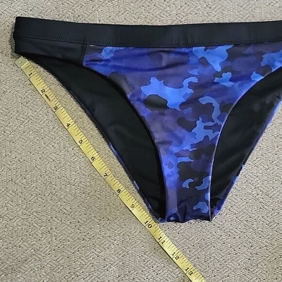 Athleta Blue Freestyle Camo Cheeky Swimsuit Bikini Bottom - Size Medium - Picture 8 of 14